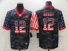 Load image into Gallery viewer, Men&#39;s Tampa Bay Buccaneers Tom Brady Black Camo USA Flag Limited Jersey