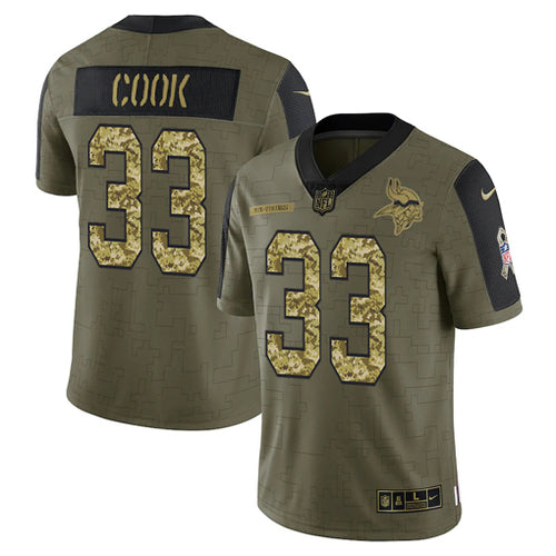 Men's Minnesota Vikings Dalvin Cook Camo 2021 Salute To Service Limited Player Jersey