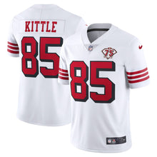 Load image into Gallery viewer, Men&#39;s San Francisco 49ers George Kittle Nike White 75th Anniversary 2nd Alternate Vapor Limited Jersey