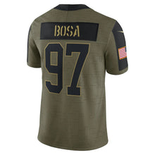 Load image into Gallery viewer, Men&#39;s Los Angeles Chargers Joey Bosa Nike Olive 2021 Salute To Service Limited Player Jersey