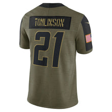 Load image into Gallery viewer, Men&#39;s Los Angeles Chargers LaDainian Tomlinson Nike Olive 2021 Salute To Service Retired Player Limited Jersey