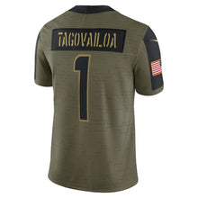 Load image into Gallery viewer, Men&#39;s Miami Dolphins Tua Tagovailoa Nike Olive 2021 Salute To Service Limited Player Jersey