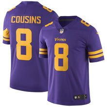 Load image into Gallery viewer, Men&#39;s Minnesota Vikings Kirk Cousins Nike Purple Color Rush Vapor Untouchable Limited Jersey