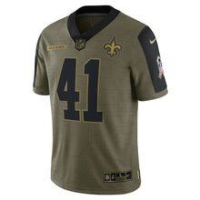Load image into Gallery viewer, Men&#39;s New Orleans Saints Alvin Kamara Nike Olive 2021 Salute To Service Limited Player Jersey