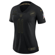 Load image into Gallery viewer, Women&#39;s Philadelphia Eagles Carson Wentz Nike Black 2020 Salute To Service Limited Jersey