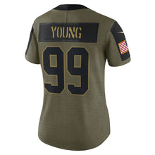 Load image into Gallery viewer, Women&#39;s Washington Football Team Chase Young Nike Olive 2021 Salute To Service Limited Player Jersey