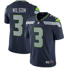 Load image into Gallery viewer, Men&#39;s Seattle Seahawks Russell Wilson Nike College Navy Vapor Untouchable Limited Player Jersey