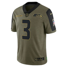 Load image into Gallery viewer, Men&#39;s Seattle Seahawks Russell Wilson Nike Olive 2021 Salute To Service Limited Player Jersey