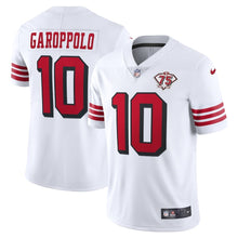 Load image into Gallery viewer, Men&#39;s San Francisco 49ers Jimmy Garoppolo Nike White 75th Anniversary 2nd Alternate Vapor Limited Jersey