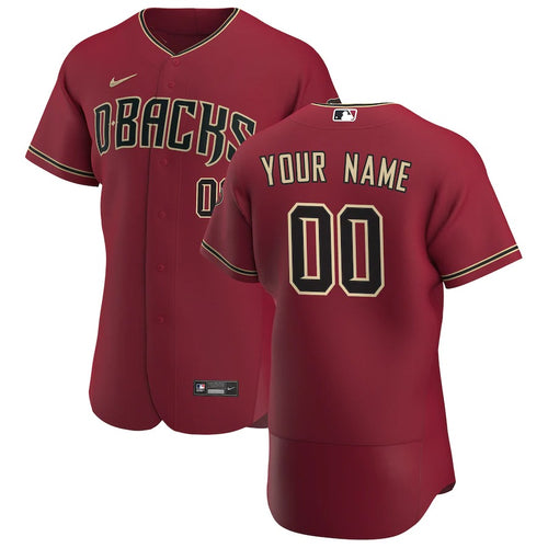 Men's Arizona Diamondbacks Nike Crimson Alternate Authentic Custom Jersey