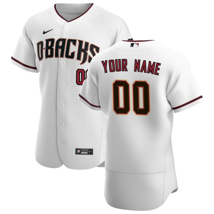 Men's Arizona Diamondbacks Nike White Home Authentic Custom Jersey