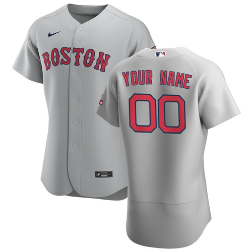 Men's Boston Red Sox Nike Gray Road Authentic Custom Jersey