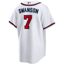 Load image into Gallery viewer, Men&#39;s Atlanta Braves Dansby Swanson Nike White Home Replica Player Name Jersey