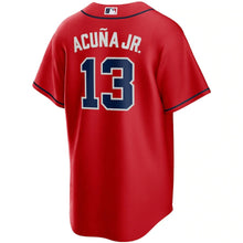Load image into Gallery viewer, Men&#39;s Atlanta Braves Ronald Acuna Jr. Nike Red Alternate Replica Player Name Jersey
