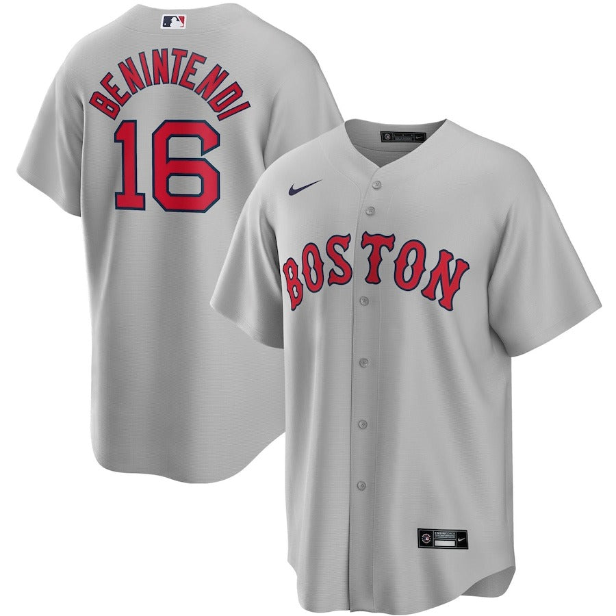 Men's Boston Red Sox Andrew Benintendi Nike Gray Road Replica Player Name Jersey