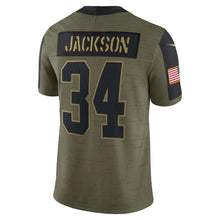 Load image into Gallery viewer, Men&#39;s Las Vegas Raiders Bo Jackson Nike Olive 2021 Salute To Service Retired Player Limited Jersey