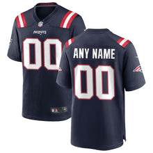 Load image into Gallery viewer, Men&#39;s Nike New England Patriots Navy Custom Game Jersey