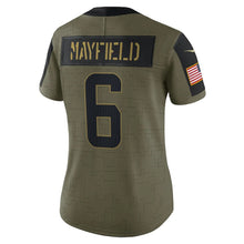 Load image into Gallery viewer, Women&#39;s Cleveland Browns Baker Mayfield Nike Olive 2021 Salute To Service Limited Player Jersey