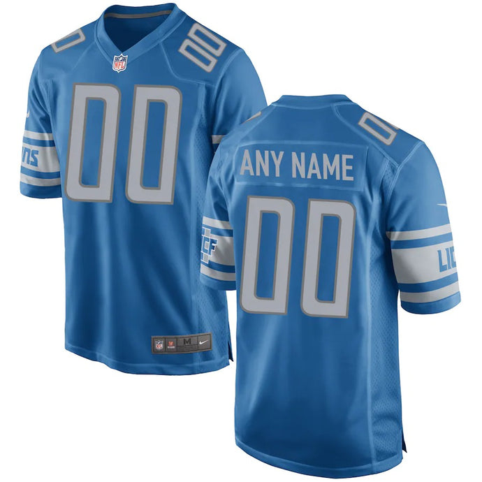 Men's Detroit Lions Nike Blue Custom Game Jersey