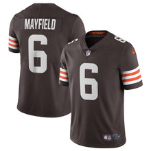 Load image into Gallery viewer, Men&#39;s Cleveland Browns Baker Mayfield Nike Brown Vapor Limited Player Jersey