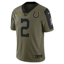 Load image into Gallery viewer, Men&#39;s Indianapolis Colts Carson Wentz Nike Olive 2021 Salute To Service Limited Player Jersey