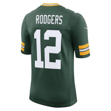 Load image into Gallery viewer, Men&#39;s Green Bay Packers Aaron Rodgers Nike Green Captain Vapor Limited Jersey