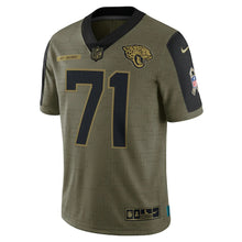 Load image into Gallery viewer, Men&#39;s Jacksonville Jaguars Tony Boselli Nike Olive 2021 Salute To Service Retired Player Limited Jersey