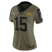 Load image into Gallery viewer, Women&#39;s Kansas City Chiefs Patrick Mahomes Nike Olive 2021 Salute To Service Limited Player Jersey