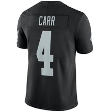 Load image into Gallery viewer, Men&#39;s Las Vegas Raiders Derek Carr Nike Black Vapor Untouchable Limited Player Jersey