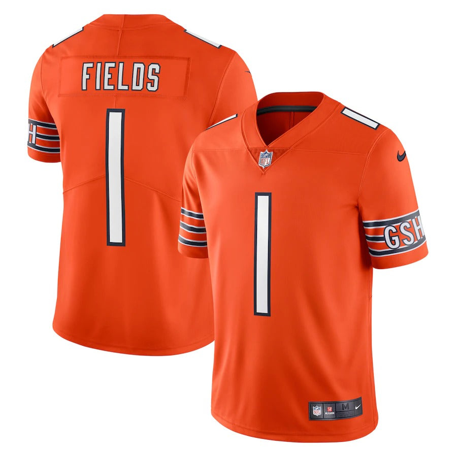 Men's Chicago Bears Justin Fields Nike Orange Alternate Vapor Limited Jersey