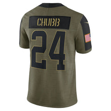 Load image into Gallery viewer, Men&#39;s Cleveland Browns Nick Chubb Nike Olive 2021 Salute To Service Limited Player Jersey